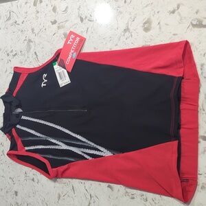 NWT TYR Red and Black Sleeveless Performance Top